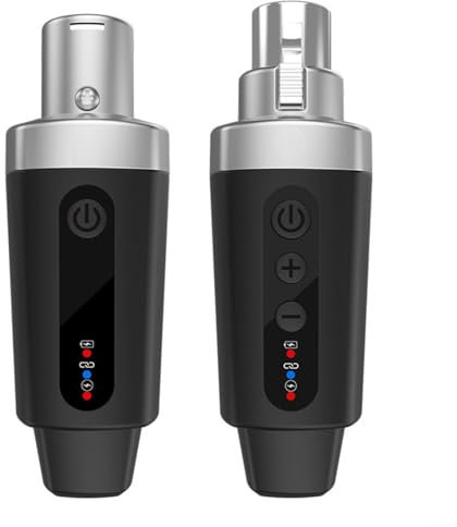 FUANA 2,4 G Wireless Mikrofon-Konverter XLR Transmitter Empfänger System für dynamische Mikrofone Pro Audio Equipment 50 m Reichweite USB wiederaufladbar (1 in 1)