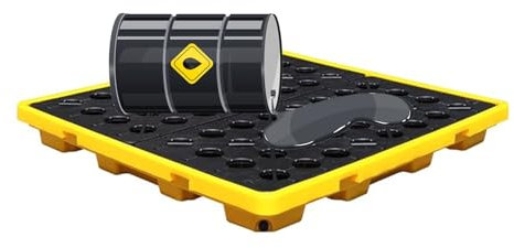 XPLKQXE Auffangwanne Polyethylen, Auffangplattform Für Ausgelaufene Flüssigkeiten Gitterrost Und Gabelstaplertaschen, Industrielle Stapelbare Modulare Plattform(49x35x9.5cm)
