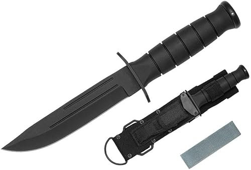 KS-11 Knife als Outdoor Messer mit Robuste 440er Edelstahl Klinge – Survival Messer mit rutschfesten Griff ideal zur Bushcraft Ausrüstung - Schnitzmesser
