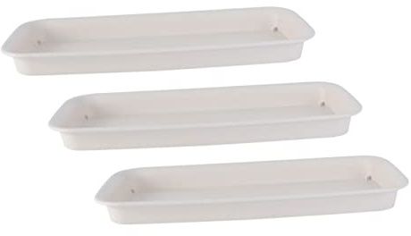 Gatuida Set 3 Piattini in Plastica Rettangolari per Piante Bonsai, Leggeri e Antiscivolo, Come Supporti per Vasi da Giardino e Contenitori per Piante