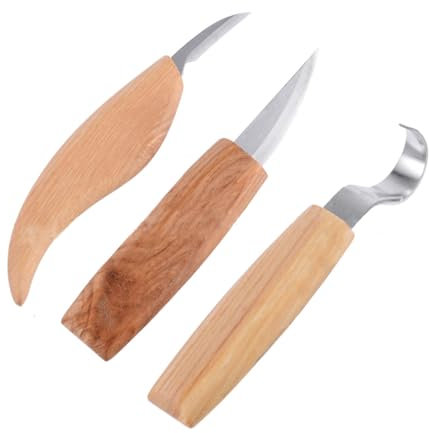 IWOWHERO 3stücke Teiliges Set -schnitzwerkzeugen Für Holzarbeiten Ergonomische Handwerkzeuge Schnitzen Von Löffeln Mit Für Präzise Schnitte Und Details