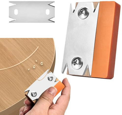 Furnierkantenschneider, Rabot Manuel Portable pour Chants, Rabot de Chanfreinage, Rabot à Bois, Défonceuse à Main pour Bois PVC ABS, Rabot à Chanfreiner, Outil de Déburrage Orange+Lame de Rechange