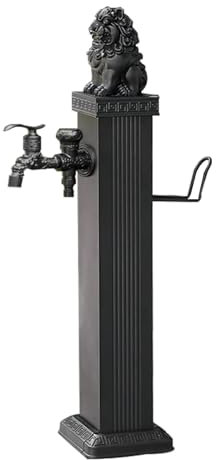 YCCYHQ Columna de Agua Cuadrada de Cobre, Fuentes de Jardines Exteriores, Soporte para Manguera de Jardin, para Riego y Lavado(17x17x76 cm/7x7x30 in)