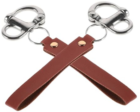 EXHUMKY 2 Stück Schnellverschluss Schäkel Feuerwehr Edelstahl 52mm mit Metallschnalle Maskenclip für Feuerwehrausrüstung