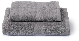 Caleffi Set Asciugamani Bagno Viso e Bidet in Cotone, Asciugamani Resistente a Lavaggi, Include 1 Asciugamano Viso 55x100 cm e 1 Asciugamano Bidet Ospite 40x60 cm, Asciugamani 2 Pezzi, Perla