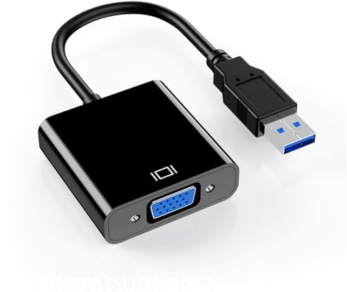 Uqezagpa USB3.0 to VGA Adapter Cable Converter Cord Wire for 1080P High Resolution Video Output and Two Working