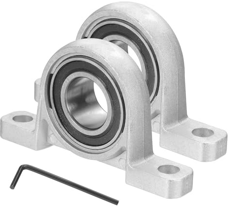 sourcing map Pillow Block Bearing 1 (25mm) Bore Vertical Zinc Alloy Steel Mounted Flange Pillow Block Self-Alignment Insert Bearings Housing for Machinery Power Agriculture Pack of 2
