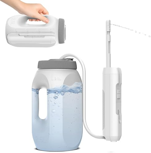 Umisu Bidet Portable Électrique 2,5L, Pulvérisateur de Bidet Portable Rechargeable, Autonomie 70 min, Douchette de Voyage pour Camping, Hygiène Post-partum, Toilette, Voiture et Douche Musulmane