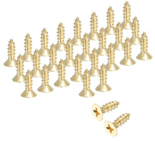 QUARKZMAN Confezione Da 58 Viti A Testa Phillips In Ottone M4 x 10mm Oro | Lavori In Legno E Progetti Fai Da Te, Viti Piatte Autofilettanti, Per Serramenti