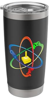 Funny Gamer Atom Consoles Player Gaming Computer Programmer Stainless Steel Insulated Tumbler