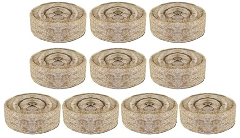 Pellet iniziale di semi di cocco da 50 pezzi – Baccelli compressi per piantine per ortaggi, fiori e bonsai, kit iniziale per piante da giardino ecologico per patio, fioriere da esterno e serre