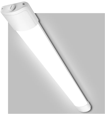 LEOEU Feuchtraumleuchte LED Röhre 150CM, 45W 5000LM Kellerlampe LED Feuchtraumlampe mit IP65 Wasserfest Lichtleiste, Deckenleuchte Flach für Büro Küche Keller Garage Lager Flur