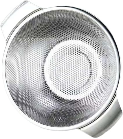 BESTOMZ Cesto Fine per Scolatura e Agli Resistente Urti in Lavaggio Scolapasta Acciaio Inossidabile Argento Maglia di Riso e Verdure in Cucina
