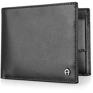 Aigner Portemonnaie Geldbörse 152673 im Querformat schwarz - 12x9x2cm (B x H x T)