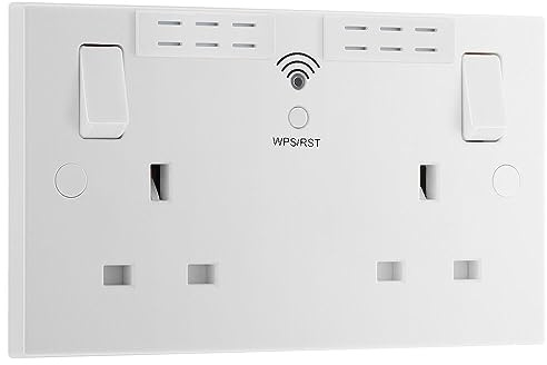 BG Electrical Double Switched Power Socket and Wi-Fi Repeater