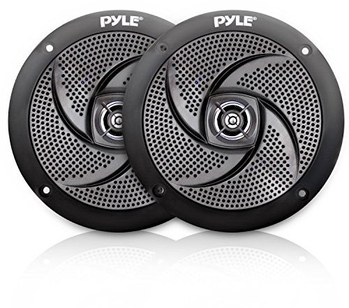 Low-Profile Waterproof Marine Speakers - 100W 4 Inch 2 Way 1 Pair Slim Style Waterproof and Weather Resistant Outdoor Audio Stereo Sound System, For Boat, Off-Road Vehicles - Pyle (Black)