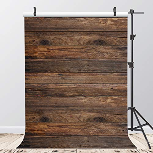 AIIKES 5x7FT Brown Wood Backdrop Retro Wood Photography Backdrop Newborn Shower Birthday Party Home Decoration Background 10-639