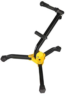 zosenda Foldable Saxophone Stand, Adjustable Alto/Tenor Sax Stand with Chain Lock, Portable Tripod Saxophone Holder Rack with Metal Triangle Base Design