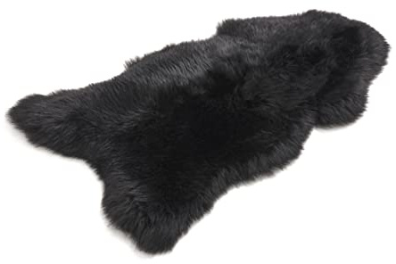 Cakla Lammfell Echt 110-120 cm - Schaffell Echt Groß - Fellteppich - Weich und Flauschig - Fell für Stühle - Lammfell Teppich - 100% Bio - Schafsfelle - Dekofell - Schafsfell Felle - Deko Fell