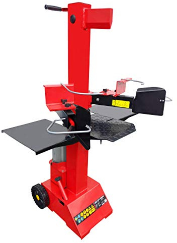 CROSSFER Holzspalter LS8T-230V/PRO/Hydraulikspalter 8 Tonnen Spaltkraft / 230V Motor 3 kW/Auto-Rücklauf mit stufenlosem Rücklaufstopp / 55 cm Spaltlänge/Spaltgut Ø max. 30 cm / 2 Holzablagetische