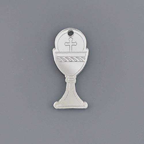 12X CALICE COMUNIONE in plexiglass ARGENTO 5 cm DECORAZIONE BOMBONIERA