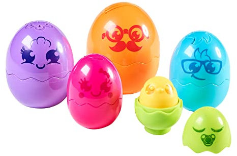 TOMY Toomies Hide and Squeak Nesting Eggs Baby Toy, Educational Shape Sorter with Colours and Sound, Easter Toy for Babies, Toddlers & Little Kids from 6 Months, 1, 2 & 3 Year Olds