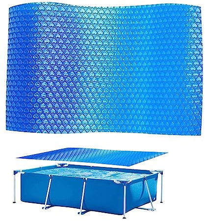 Solskydd till simbassäng med värmebevarande film – vikbar anti-UV badmatta, rektangel 260 x 160 cm, dammtät