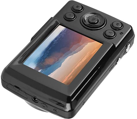 Fishawk Caméra vidéo numérique, 16MP 720P 30FPS Mini Appareil Photo numérique Portable HD enregistreur Vlogging pour extérieur pour débutant pour Adolescents Enfants(Le Noir)