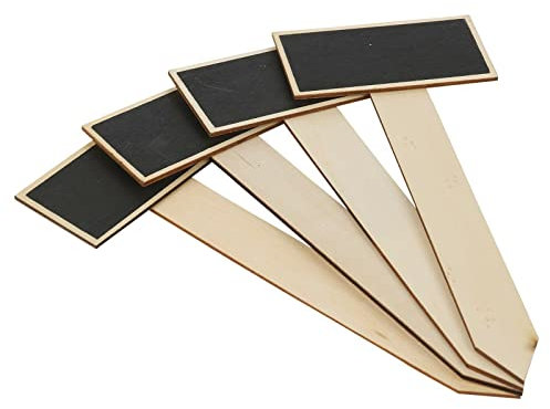Vision4ever Wooden Herb Plant Pot Blackboard Garden Kitchen Seed Flower Labels Chalk Useful for Garden (20Pcs)