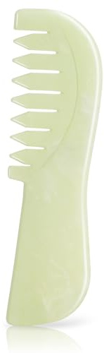 Jade Gua Sha Massage-Kamm-Therapie-Werkzeug, handgefertigter antistatischer Entwirrungs-Haar-Bart-Kamm-Kratzer für die Kopfhaut-Massage, entspannende Ganzkörper-Schlankheitsmassage (5,5 Zoll)