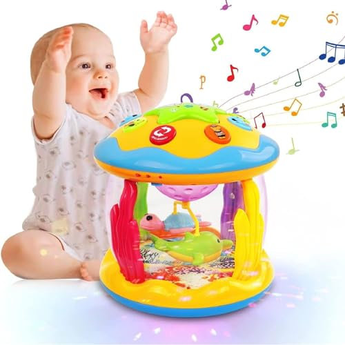 Baby Spielzeug Mädchen Junge Drehender Projektor 12 18 Monate mit Musik/Licht Kinderspielzeug ab 1 2 jahr Kinder Babyspielzeug Geschenk Frühes Lernen für Kleinkind