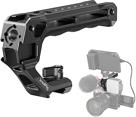 SMALLRIG NATO Top Handle, Griff mit NATO Schnellspanner für Kamerakäfig, universelles Video Rig mit 5 Kaltschuh zur Montage von DSLR Kamera mit Mikrofon, nur 124g (Lite) – 3766