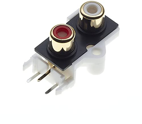 Keple 2x Phono Buchsen, vergoldete Kontaktteile, PCB - RCA Buchse 4 Pin montiert AV konzentrische Steckdose 2 Buchse Stecker Stereo Audio Video