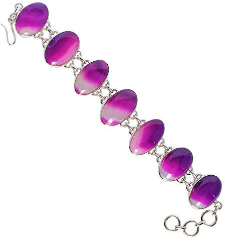 Ravishing Impressions Armband mit Angelhaken -3539, natürlicher Botswana-Achat, 925er Sterlingsilber, mit Lünettenfassung, Edelstein, Botswana-Achat
