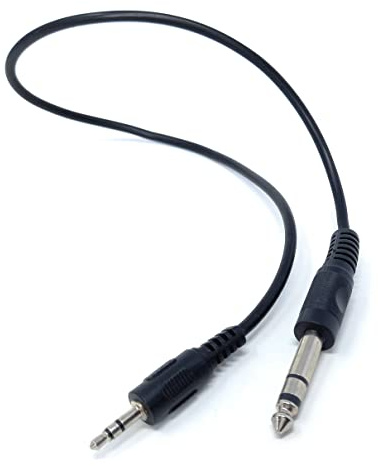 Drut Cavo Jack Stereo da 50 cm Corto da 3,5 mm a 6,35 mm (1/4), Cavo Audio Maschio-Maschio da 1,6 Piedi