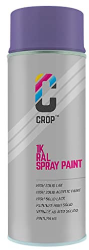 CROP Lackspray RAL 4005 Blaulila - Hohe Deckkraft, SCHNELLE TROCKNUNG, 100% inaltérable - Auto, Motorrad & Heimwerken - Matt - 400 ml