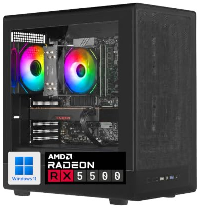 Nuwo PC Gaming Fisso i7 fino a 4GHz | 16GB RAM DDR4 | SSD 1TB | Radeon RX 5500 8GB | Windows 11 Pro Preinstallato | Computer Desktop Gaming | Wifi Ready | Pronto all'Uso | Tiger