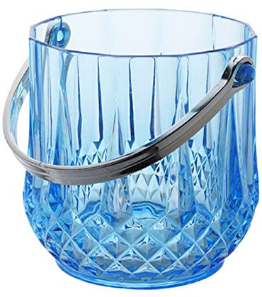 GeRRiT Eiskübel, Tisch-Eiskübelkühler mit Griff und Eiszange, Wein- und Getränkekühler, 1300 ml Acryl-Eispellet-Eimer, für den Außen- und Innenbereich