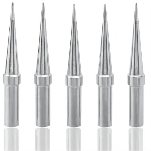 Treki Soldering Iron Tips, 5pcs Soldering Tips Fine Solder Tips Replacement Soldering Iron Head (ETS 0.4mm) for Weller WESD51 WES51 PES51