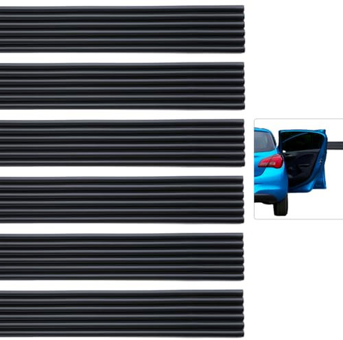 VEXPLO DIY Garagen Wandschutz Auto Autotür Kantenschutz Wand, Gummi Selbstklebend Wandschutz Garage für Autotüren, wasserdichte Türkantenschutz Auto - je 41 x 7 cm (6 Stück) - Schwarz