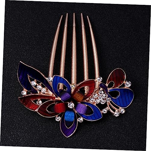Brauthaarkamm mit Strassblumen, Eleganter Haarkamm für Hochzeit und Party | Legierung und Strass, Zarter Blumenschmuck, für Damen bei Hochzeit und Abschlussball