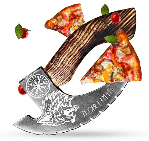 Novahaven Ultimate Viking Inspired Pizza Cutter – Heavy Duty Stainless Steel Pizza Slicer with Authentic Nordic Design – Perfect for Pizza Lovers – Pizza Roulette Viking for Effortless Slicing »