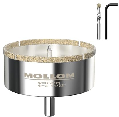 MOLLOM 3-11/32 (85mm) diamanthålskär med 2 styrborrar