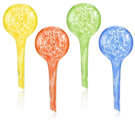 Premium Bewässerungskugeln Glas 4, 8 od. 12 Stück im Set | Bewässerungs-Ballons klein innen, Wasserspender Pflanzen Balkon | Smartes Bewässerungssystem Indoor Topfpflanzen 4X 100 ml | Geschenk (12)