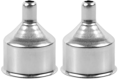 EVERMARKET Stainless Steel Mini Funnels Multi-Purpose Small Funnels for Drinking Liquor Flask, Essential Oil Bottle, Spice Powder Homemade Make-Up Fillers Silver, Pack of 2