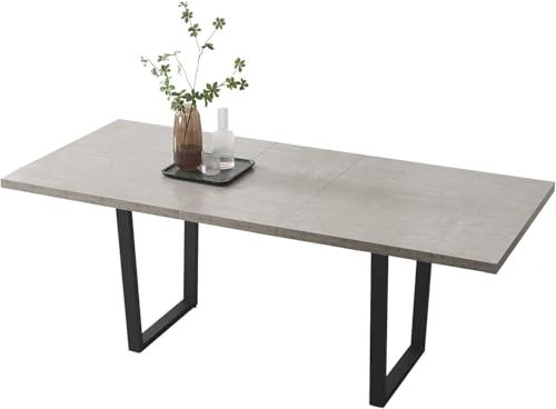 JIEXI Esstisch Mit 4-8 Stühlen Set, Esszimmertisch Ausziehbar, Tisch Esszimmer, Essgruppe Mit 4-8 Stühle, MDF-Platten Holztisch Geeignet Für Wohnzimmer, Küche