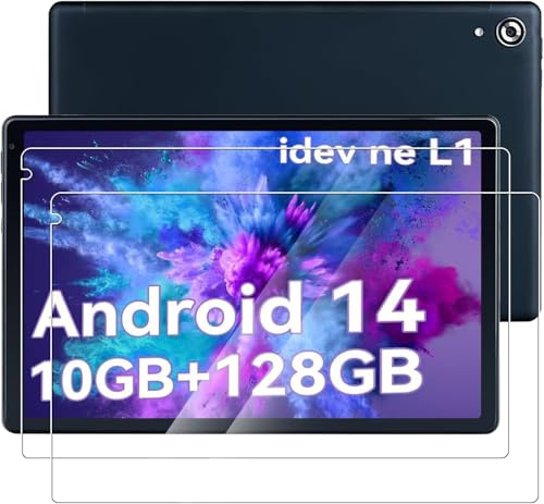 For FYMLCPFY 10.1inch Android 14 Tablet Tempered Glass Screen Protector - High Transparency, Scratch Resistant, Anti-Fingerprint(2 Pack)