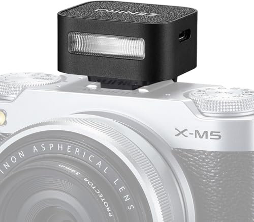ZΕΝΙΚΟ ZF08 On-Camera Flash,Photography Flash with Adjustable Brightness (5 Levels) Type-C Charging, Universal Hot Shoe Mount, 440 Full Power Flashes For Cameras. Black