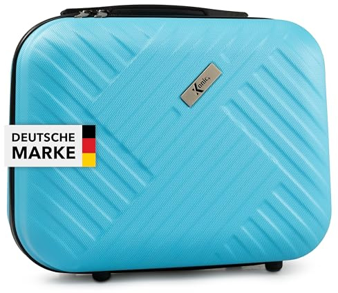 Xonic® Design Kosmetikkoffer aus ABS Hartschale – Robustes Beautycase als Handgepäck - Kosmetiktasche für Reisen – leicht & stabil (Neon Blue)