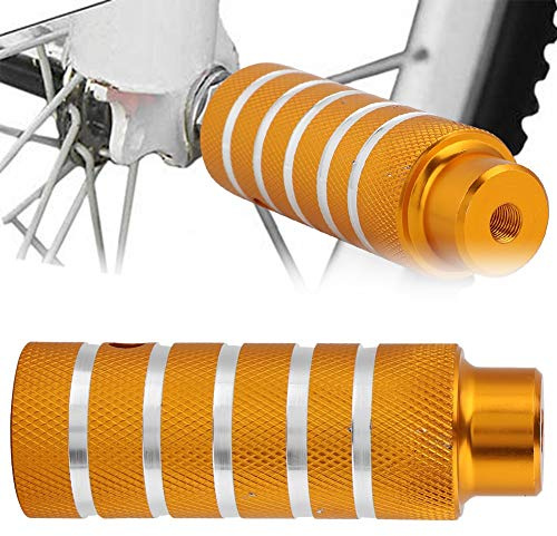 Culnflun Fahrrad Pegs, 2pcs Fahrradpedale, 1.5 x 4.3inch Hinterachse, Robuste Reflektierende Metallpedale mit Gewinde und Stunt-Pedal, für Stunt-Fahren Mountainbikes Rennräder Citybikes (Gold)